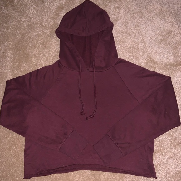 Maroon cropped hoodie